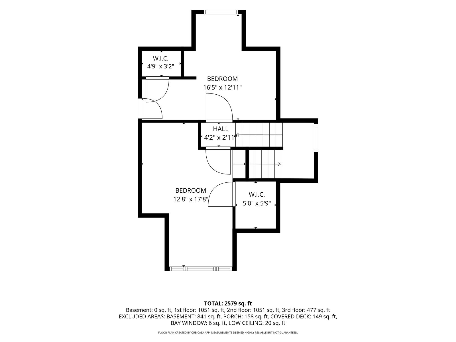 Fourth floor plan diagram showing bedrooms and closets